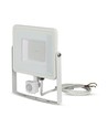 50W LED breedstraler met sensor - IP65, 4000lm, warm wit, PIR bewegingssensor, witte rand