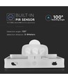 50W LED breedstraler met sensor - IP65, 4000lm, warm wit, PIR bewegingssensor, witte rand