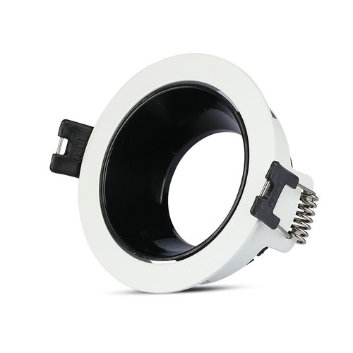 GU10 inbouwspot - Rond, wit/zwart, aluminium, Ø7,9 cm, gat: Ø7,2 cm, zonder lichtbron