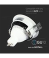 GU10 inbouwspot - Rond, wit/zwart, aluminium, Ø7,9 cm, gat: Ø7,2 cm, zonder lichtbron