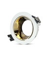 GU10 inbouwspot - Rond, wit/goud, aluminium, IP20, Gat: Ø7,2 cm, Afmeting: Ø7,9 cm, zonder lichtbron