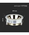 GU10 inbouwspot - Rond, wit/goud, aluminium, IP20, Gat: Ø7,2 cm, Afmeting: Ø7,9 cm, zonder lichtbron