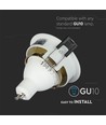 GU10 inbouwspot - Rond, wit/goud, aluminium, IP20, Gat: Ø7,2 cm, Afmeting: Ø7,9 cm, zonder lichtbron