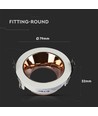 GU10 inbouwspot - Rond, wit/rose goud, aluminium, gat: Ø7,2 cm, IP20 binnenshuis