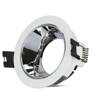 GU10 inbouwspot - Rond, wit/chroom, aluminium, gat: Ø7,2 cm, IP20 binnen