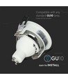 GU10 inbouwspot - Rond, wit/chroom, aluminium, gat: Ø7,2 cm, IP20 binnen