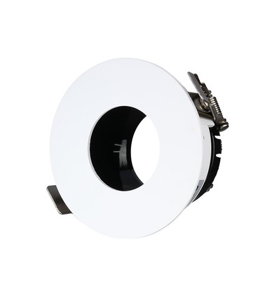 GU10 inbouwspot - Rond, wit/zwart, aluminium, gat: Ø7,5 cm, afm: Ø8 cm