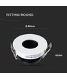 GU10 inbouwspot - Rond, wit/zwart, aluminium, gat: Ø7,5 cm, afm: Ø8 cm