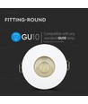 GU10 inbouwspot - Rond, wit/goud, aluminium, gat: Ø7,5 cm, afm: Ø8,3 cm