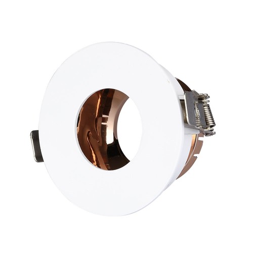 GU10 inbouwspot - Rond, wit en rose gold, aluminium, IP20 binnen