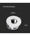GU10 inbouwspot - Wit/chroom, aluminium, Gat: Ø7,5 cm, Afm: Ø8 cm