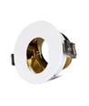 GU10 inbouwspot - Rond, wit/goud, aluminium, IP20, gat: Ø7,5 cm, afm: Ø8 cm