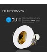 GU10 inbouwspot - Rond, wit/goud, aluminium, IP20, gat: Ø7,5 cm, afm: Ø8 cm