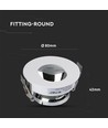 GU10 inbouwspot - Rond, wit/chroom, IP20, Gat: Ø7,5 cm, Afm: Ø8 cm