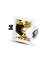 GU10 inbouwspot - Vierkant, wit/goud, aluminium, gat: 80x80mm, zonder lichtbron