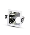 GU10 inbouwspot, vierkant - Wit/chroom, aluminium, gat: 80x80 mm, zonder lichtbron