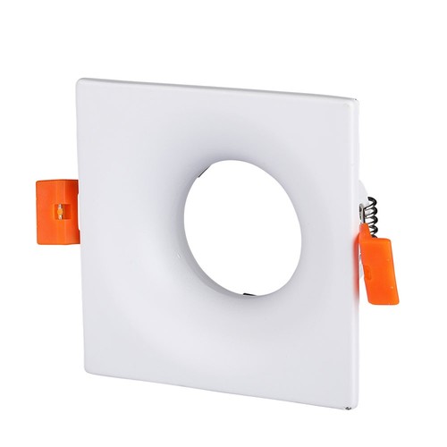Witte vierkante GU10 inbouwspot - 85 x 85 mm, IP20, aluminium, zonder lichtbron