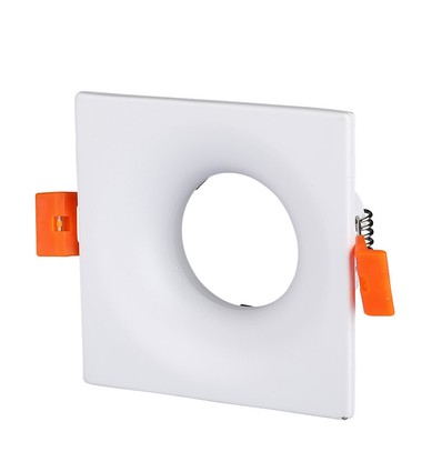 Witte vierkante GU10 inbouwspot - 85 x 85 mm, IP20, aluminium, zonder lichtbron