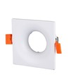 Witte vierkante GU10 inbouwspot - 85 x 85 mm, IP20, aluminium, zonder lichtbron