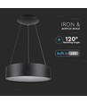 20W LED hanglamp, Ø45cm, zwart - Dimbaar, 3000K, 120cm draad, warm wit