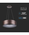 20W LED hanglamp, Ø45cm - Koffiebruin, 3000K, dimbaar, 1,2m draadophanging