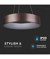 20W LED hanglamp, Ø45cm - Koffiebruin, 3000K, dimbaar, 1,2m draadophanging