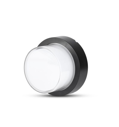 12W ronde LED wandlamp - IP65, zwart, 3000K, incl. lichtbron