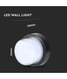 12W ronde LED wandlamp - IP65, zwart, 3000K, incl. lichtbron