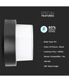 12W ronde LED wandlamp - IP65, zwart, 3000K, incl. lichtbron