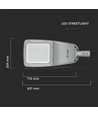 160W LED straatverlichting, Samsung LED chip - 130lm/W, 4000K, Type III-M lens, Inventronics driver, IP65 buiten