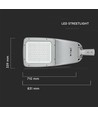 200W LED straatverlichting, 130lm/W - Samsung LED chip, IP65, 4000K, Inventronics driver, IK08, grijze behuizing
