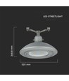 100W LED wegarmatuur voor draadophanging - 130lm/W, Samsung LED chip, IP65, 4000K, grijs, IK08