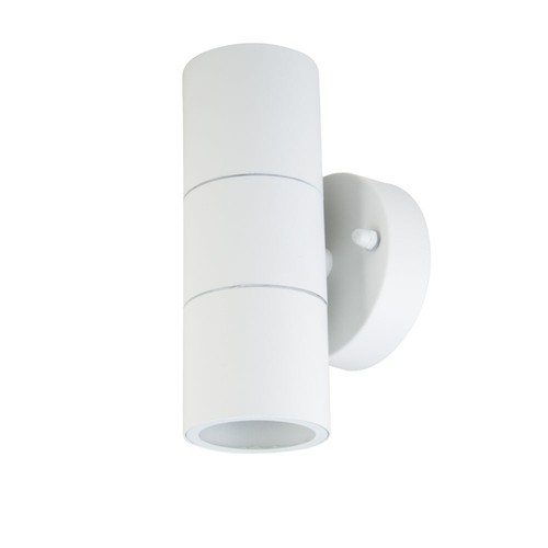 GU10 Wandlamp - 2-weg, Roestvrij Stalen Behuizing, IP44, Mat Wit