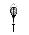 Zonnecel luxe tuinlamp 4-in-1 - Zwart, vlam effect, 65 cm hoog
