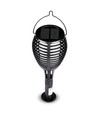 Zonnecel luxe tuinlamp 4-in-1 - Zwart, vlam effect, 65 cm hoog