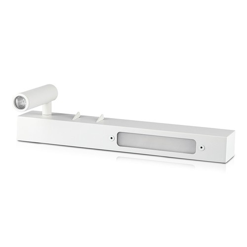 3W+3W LED hotel bedlamp - Wit, 3000K, aluminium, wandlamp