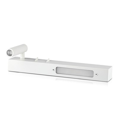 3W+3W LED hotel bedlamp - Wit, 3000K, aluminium, wandlamp