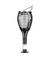 Zonnecel luxe tuinlamp 4-in-1 - Zwart, vlam effect, 65 cm hoog