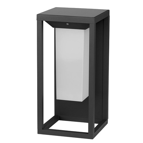 2W LED solar wandlamp met sensor, Samsung LED chip - IP65, 3000K, grijs, 220lm, buiten