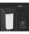 2W LED solar wandlamp met sensor, Samsung LED chip - IP65, 3000K, grijs, 220lm, buiten