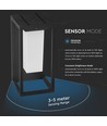 2W LED solar wandlamp met sensor, Samsung LED chip - IP65, 3000K, grijs, 220lm, buiten