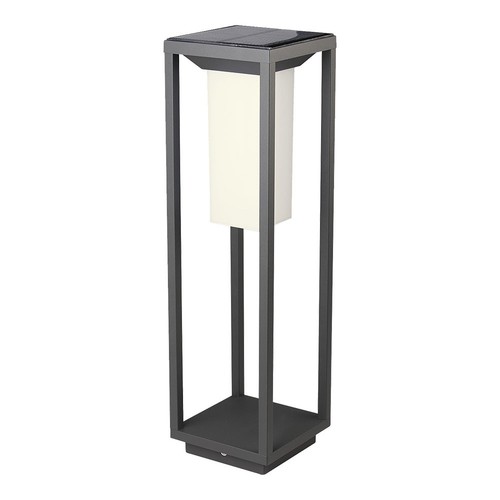 2W solar tuinlamp met spies en sensor - Samsung LED chip, IP65, 3000K, grijs, 50cm hoog