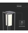 2W solar tuinlamp met spies en sensor - Samsung LED chip, IP65, 3000K, grijs, 50cm hoog