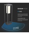 2W solar tuinlamp met spies en sensor - Samsung LED chip, IP65, 3000K, grijs, 50cm hoog