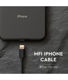 1,5m zwarte MFi Lightning kabel - 2A, Apple gecertificeerd, duurzaam design