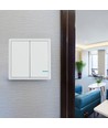 2-knops draadloze schakelaar, 1-wegs - IP54, wit, 86x86mm, batterijgevoed, bereik tot 600m