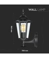 E27 Wandlamp - IP44 buiten, zwart, zonder lichtbron