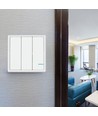 3-knops draadloze smart schakelaar, 1-wegs - IP54, wit, batterijgevoed, bereik tot 600m
