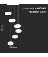 76W Designer pendellamp, dimbaar - 6500lm, 3000K, TRIAC fase-afsnijding, 120 graden, zwarte afwerking