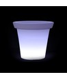 36cm LED bloempot met RGBW - Ø35,5 x 32,5 cm, oplaadbaar, incl. afstandsbediening, witte behuizing